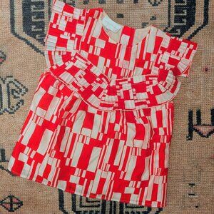 Corey Lynn Calter/ red and white short sleeve top /size XS. Brand New